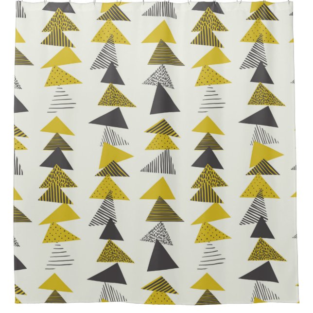 Seamless pattern with various triangles in retro s shower curtain (Front)