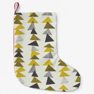 Seamless pattern with various triangles in retro s small christmas stocking