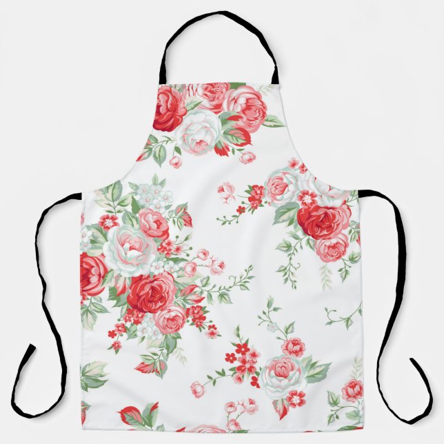 Seamless pattern with vintage roses, summer design apron (Front)