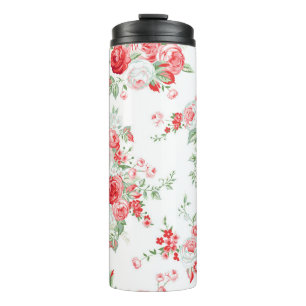 Seamless pattern with vintage roses, summer design thermal tumbler
