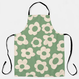 Seamless pattern with vintage vintage groovy flowe apron