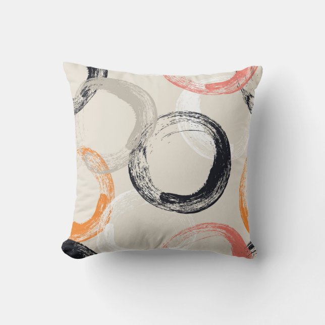 Seamless pattern with watercolor circles cushion (Front)