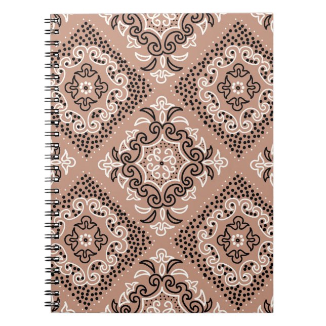 Seamless pattern with watercolor ornament notebook (Front)