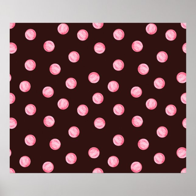 seamless pattern with watercolor pink circles. Boh Poster (Front)