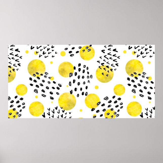 Seamless pattern with watercolor polka dots poster (Front)