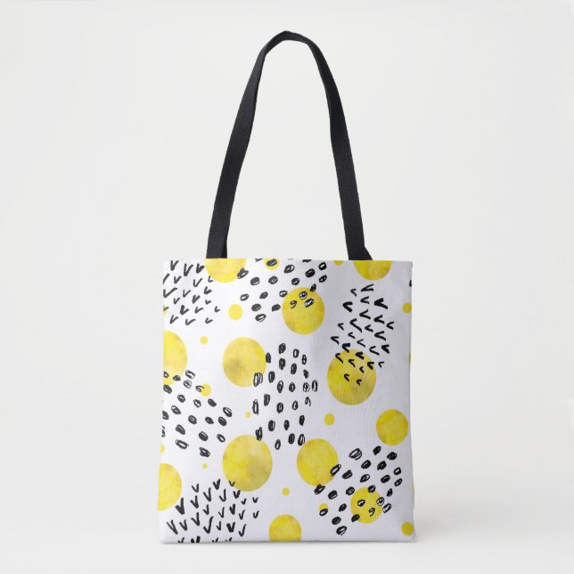 Seamless pattern with watercolor polka dots tote bag (Front)