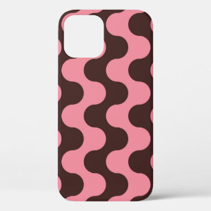 Seamless pattern with wavy stripes in retro style. iPhone 12 case