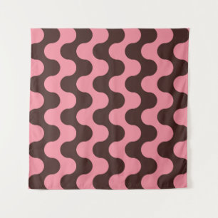 Seamless pattern with wavy stripes in retro style. tapestry