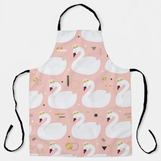Seamless pattern with white swans. apron