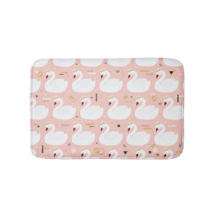 Seamless pattern with white swans. bath mat