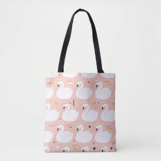 Seamless pattern with white swans. tote bag