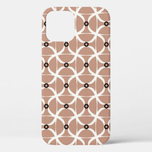 Seamless pattern with white wavy lines and black s iPhone 12 case