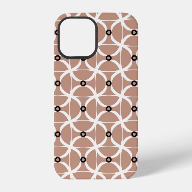 Seamless pattern with white wavy lines and black s iPhone case (Back)