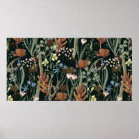 Seamless pattern with wild and dried flowers. Autu