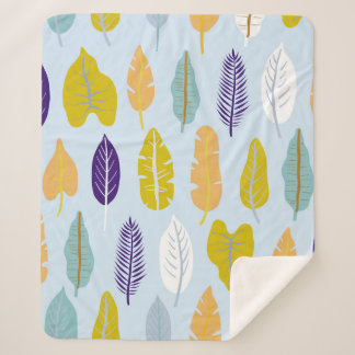 Seamless pattern with wild tropical rainforest pla sherpa blanket