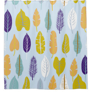 Seamless pattern with wild tropical rainforest pla shower curtain