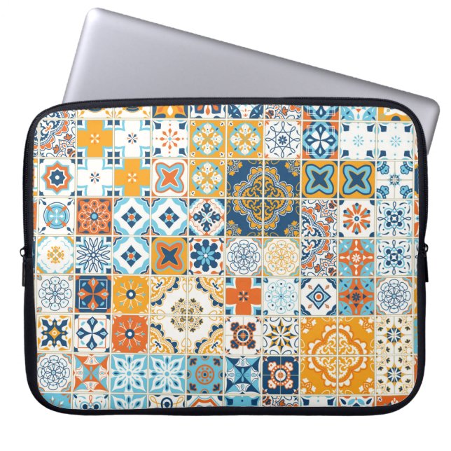 Seamless pattern with with Portuguese tiles. illus Laptop Sleeve (Front)