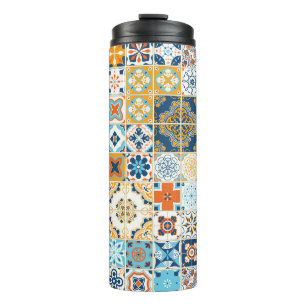 Seamless pattern with with Portuguese tiles. illus Thermal Tumbler