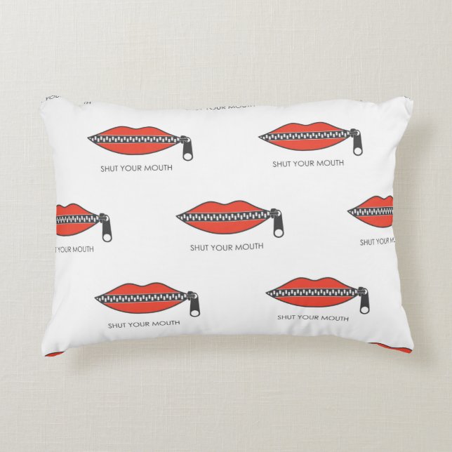 Seamless pattern with Woman's mouth with zipper cl Decorative Cushion (Front)