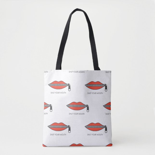 Seamless pattern with Woman's mouth with zipper cl Tote Bag (Front)