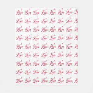 Seamless pattern with word love and hearts fleece blanket