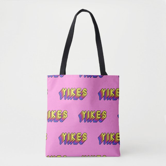 Seamless pattern with words “Yikes” isolated on pi Tote Bag (Front)