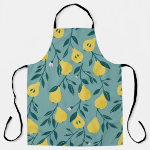 Seamless pattern with yellow pear. Fruit backgroun Apron