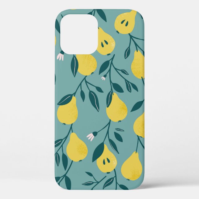 Seamless pattern with yellow pear. Fruit backgroun Case-Mate iPhone Case (Back)