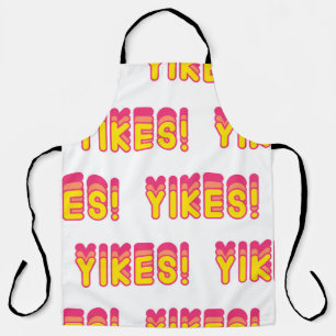 Seamless pattern with “Yikes!” words. Vintage wall Apron