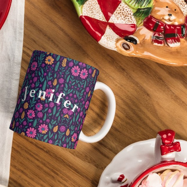 Seamless Patterns of Flowers and Trees Coffee Mug (Creator Uploaded)