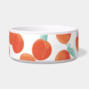 Seamless peach fruits, summer pattern.