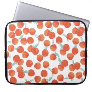 Seamless peach fruits, summer pattern. laptop sleeve