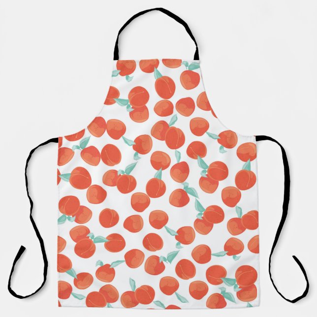 Seamless peach pattern with fruits background. Sum Apron (Front)