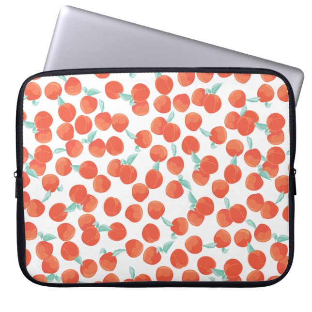 Seamless peach pattern with fruits background. Sum Laptop Sleeve (Front)