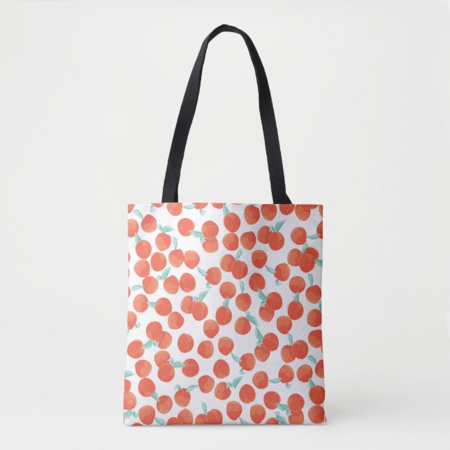 Seamless peach pattern with fruits background. Sum Tote Bag (Front)
