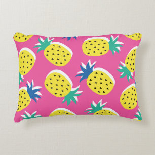  seamless pineapple fruit crazy colors pattern. Ch Decorative Cushion