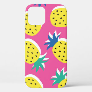 seamless pineapple fruit crazy colours pattern. C iPhone 12 Case