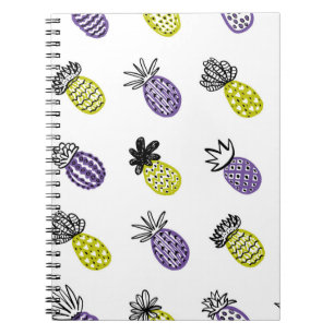 Seamless pineapple pattern notebook