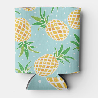 Seamless Pineapple Pattern Tropical Print Can Cooler