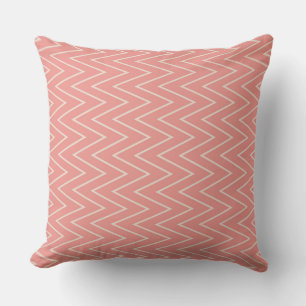 Seamless Pink and White Zigzag Pattern Cushion