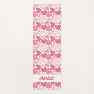 Seamless Pink Hearts Pattern Yoga Mat – Romantic