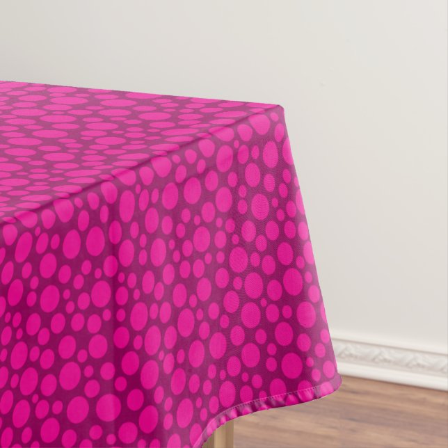 Seamless pink red circles round dots abstract shap tablecloth (In Situ)