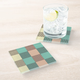 Seamless plaid pattern   glass coaster