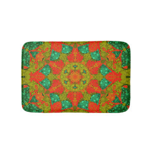 Seamless pointillism hand painted circles round sh bath mat