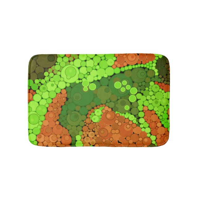 Seamless pointillism hand painted circles round sh bath mat (Front)