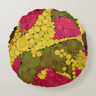 Seamless pointillism hand painted circles round sh cushion