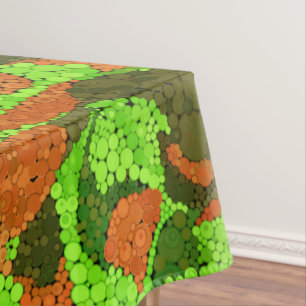 Seamless pointillism hand painted circles round sh tablecloth