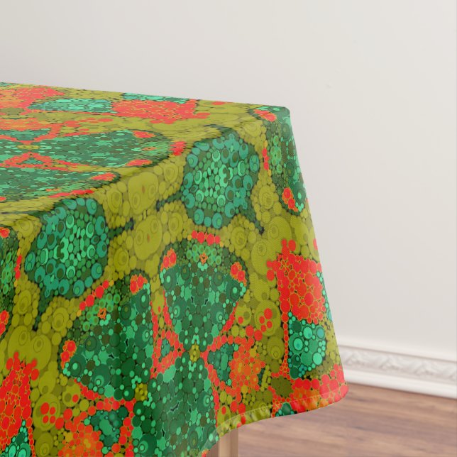 Seamless pointillism hand painted circles round sh tablecloth (In Situ)