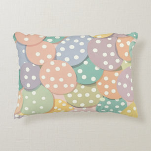 Seamless Polka Dot Pattern in Pastel Colors Decorative Cushion