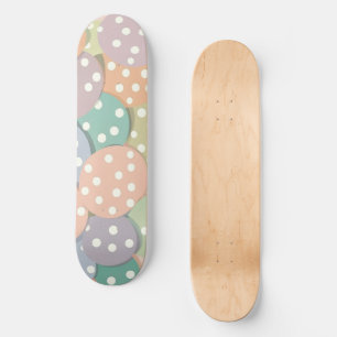 Seamless Polka Dot Pattern in Pastel Colors Skateboard